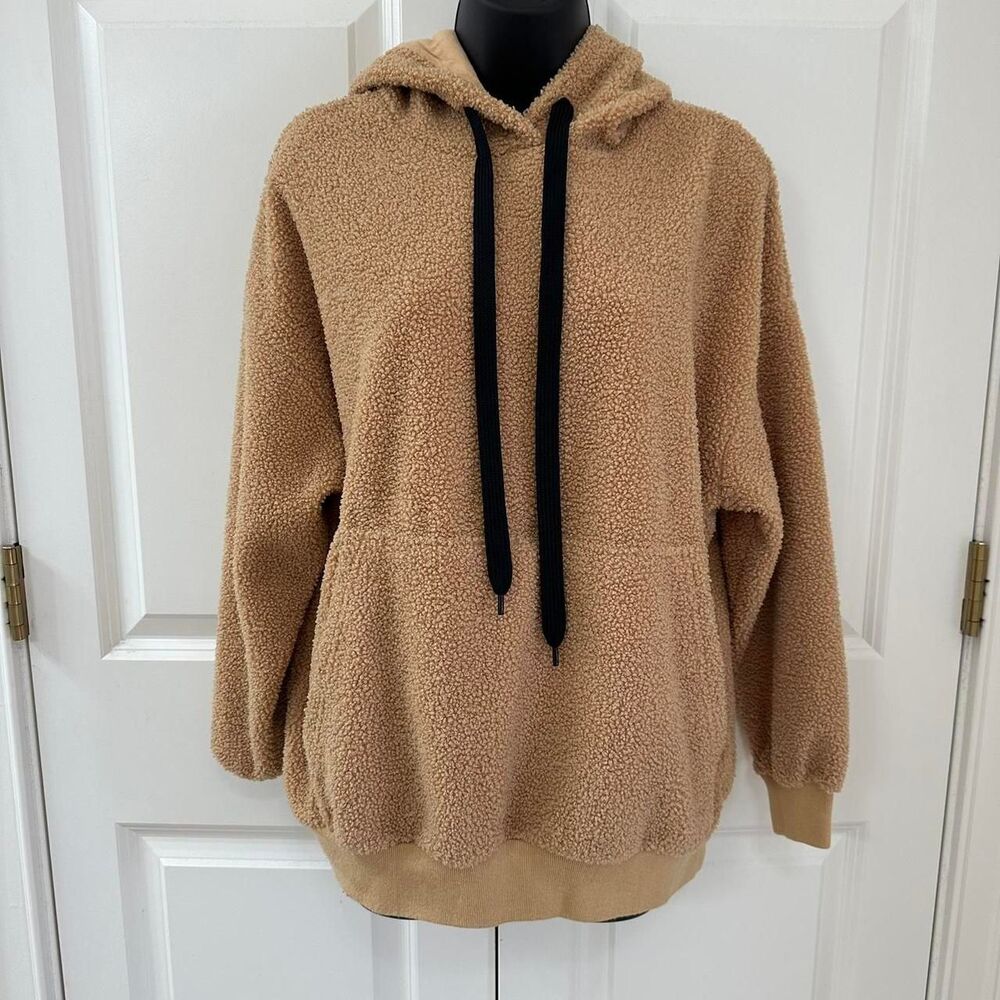 Tan and Black Teddy Hoodie